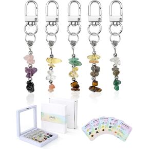 5 Pack Natural Crystal Gifts for Women Keychain–Graduation,Retirement, Coworker Leaving, Teacher Nurse,New Job Farewell, Promotion, Friend Going Away – Good Luck Stocking Stuffers in Saudi Arabia