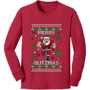 Wild Bobby Merry Blitzmas, Football Ugly Christmas Youth Longsleeve Shirt in Kuwait
