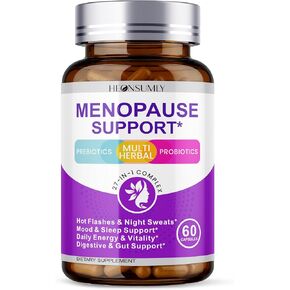 Menopause Supplements for Women, 27-in-1 Multi-Herbal with Prebiotics and Probiotics, Black Cohosh, Ashwagandha, DIM, Menopause Relief for Hot Flashes, Mood Swings & Night Sweats, 60 Capsules in Kuwait