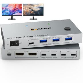 HDMI2.1 KVM Switch 2 Port 8K@60Hz 4K@120Hz,HDMI KVM Switch 2 Computers Share 1 Monitor and 3 USB 3.0 Devices,with 12V Power Adapter,Wired Remote and 2 USB3.0 Cable in Saudi Arabia