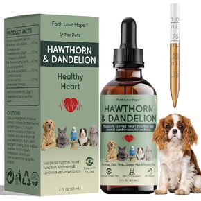 Heartw0rm Prevention for Dogs, Vet Formulated Hawthorn & Dandelion Herbal Supplement | Supports Circulation,Fluid Balance Cardiovascular Wellness|Guards Strong Heart for Cats,Birds,Rabbits,Guinea Pigs in Saudi Arabia