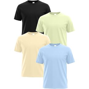 PureChapter 4 Pack Boys Short Sleeve Crewneck T-Shirts Plain Graphic Tees Set for Big Boys Summer Clothes Casual Shirts in Kuwait
