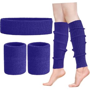 ONUPGO Leg Warmers for Women 80s Sport Headband Wristbands Neon Leg Warmers Set - 80s Workout Clothes 90s Outfit for Women in Saudi Arabia