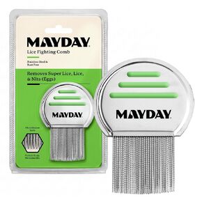 MAYDAY Lice Fighting Comb – Stainless Steel Nit & Lice Removal Comb for Kids & Adults – Microgroove Teeth Remove Super Lice, Lice Eggs and Lice – Gentle on Scalp, Durable & Reusable in Kuwait