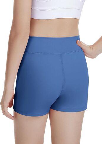 Femdouce 4 Pack Girls Athletic Shorts High Waisted Yoga Short Soft Comfortable for Dance Workout Bike Gymnastics Size 5-16 in Saudi Arabia