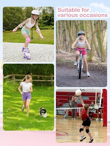 Femdouce 4 Pack Girls Athletic Shorts High Waisted Yoga Short Soft Comfortable for Dance Workout Bike Gymnastics Size 5-16 in Saudi Arabia