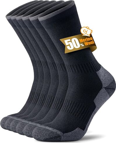 RUIXUE Merino Wool Hiking Socks for Men Women, OEKO-TEX & GRS Certified, Seamless Toe, Terry Cushioned -3 Pairs in Kuwait
