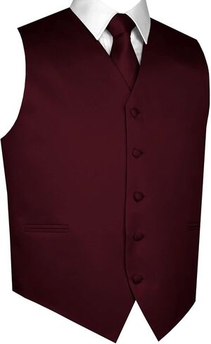Men's Formal, Homecoming, Tuxedo, Wedding, Prom, Cruise Vest, Tie & Hankie Set in Burgundy - 2XL in Saudi Arabia