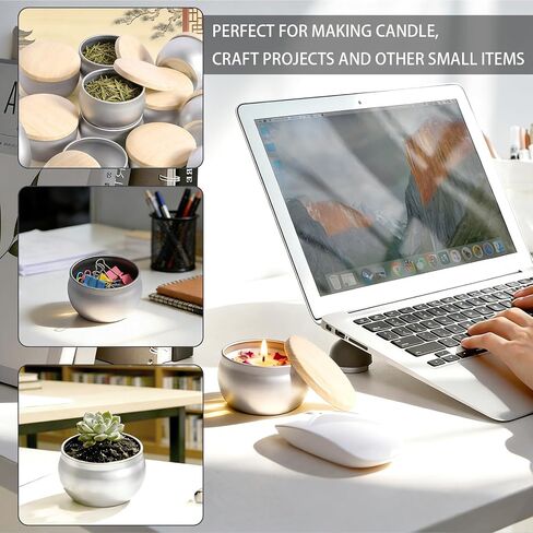 Candle Jars for Making Candles, 16PCS Candle Jars with Lids, 2.5oz Empty Candle Tins, Candle Containers Metal Tins with Lids, Candle Vessels DIY Candle Making Supplies for Making Candles (Silver) in Saudi Arabia