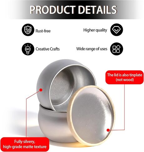 Candle Jars for Making Candles, 16PCS Candle Jars with Lids, 2.5oz Empty Candle Tins, Candle Containers Metal Tins with Lids, Candle Vessels DIY Candle Making Supplies for Making Candles (Silver) in Saudi Arabia