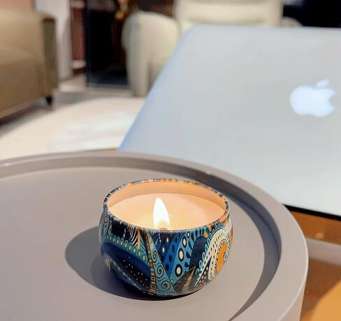 Phinicco Empty Candle Tins 24 Pcs 2.5OZ with Lids & Jars - Bulk (6 Colors) in Kuwait