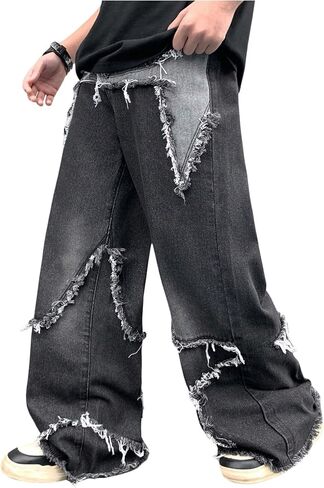 SOLY HUX Boy's Baggy Ripped Jeans Y2k Grunge Vintage Long Denim Pants Streetwear in Kuwait