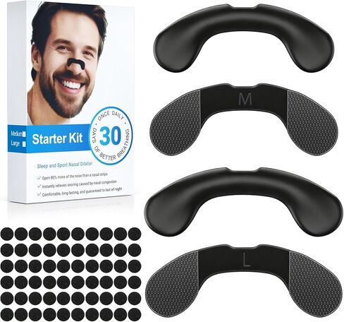 Nasal Strips for Snoring, Extra Strength Nose Strips for Congestion Improve Breathing Sleeping Quality, Snoring Solution for Running, Anti Snore Devices for Men Women All Night Comfort, 30 Counts in Kuwait