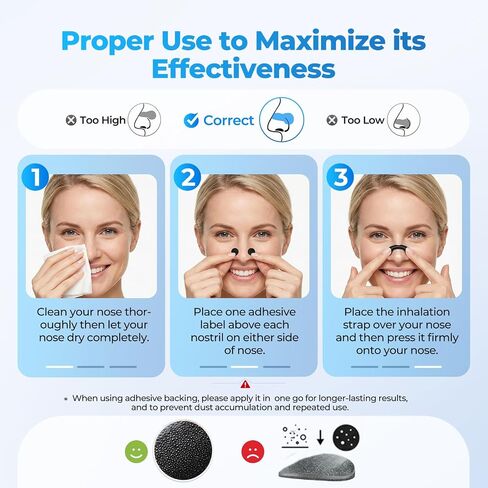 Nasal Strips for Snoring, Extra Strength Nose Strips for Congestion Improve Breathing Sleeping Quality, Snoring Solution for Running, Anti Snore Devices for Men Women All Night Comfort, 30 Counts in Kuwait