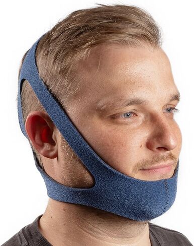 LIFESOURCE - Made in USA Quality - Anti-Snoring Chin Strap for CPAP Users – Adjustable, Breathable, Latex-Free Sleep Chin Strap for Snoring Relief, Comfortable Universal Fit for Men & Women, Navy in Saudi Arabia