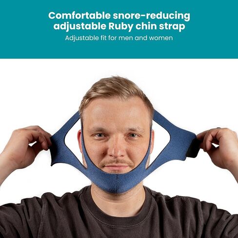 LIFESOURCE - Made in USA Quality - Anti-Snoring Chin Strap for CPAP Users – Adjustable, Breathable, Latex-Free Sleep Chin Strap for Snoring Relief, Comfortable Universal Fit for Men & Women, Navy in Saudi Arabia
