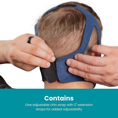 LIFESOURCE - Made in USA Quality - Anti-Snoring Chin Strap for CPAP Users – Adjustable, Breathable, Latex-Free Sleep Chin Strap for Snoring Relief, Comfortable Universal Fit for Men & Women, Navy in Saudi Arabia