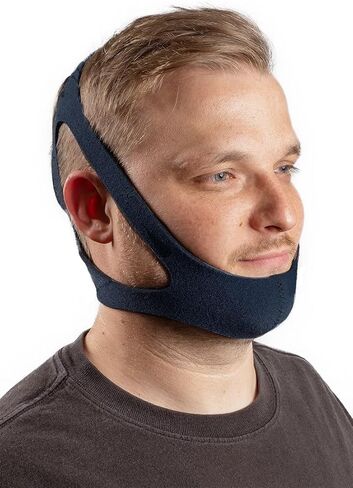 LIFESOURCE - Made in USA Quality - Anti-Snoring Chin Strap for CPAP Users – Adjustable, Breathable, Latex-Free Sleep Chin Strap for Snoring Relief, Comfortable Universal Fit for Men & Women, Navy in Saudi Arabia