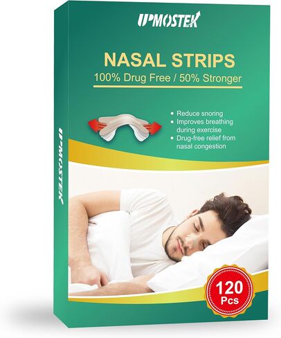 Nasal Strips for Snoring, 120 Count Extra Strength Nose Strips for Breathing, Sleep Snore Strips for Men Women, Relieve Nasal Congestion Due to Colds & Allergies, Anti Snoring - Tan in Kuwait