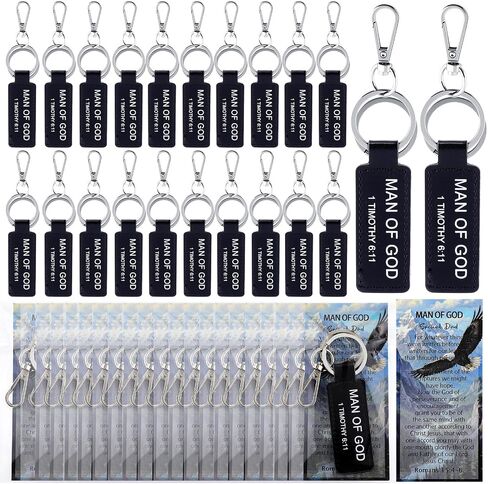 24 Sets Father's Day Church Gifts Bulk for Keychains Man of God Bible Verse with Card and Bag in Kuwait
