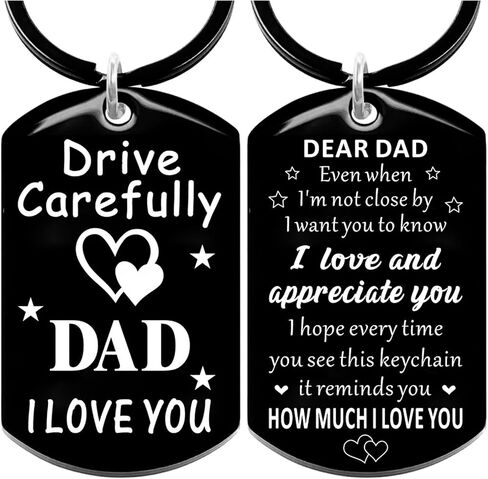Fathers Day Gift for Dad - Fathers Day Gift for Dad from Daughter Son, Daddy StepDad Birthday Gifts, Regalos Para el Día del Padre, Dia del Padre Regalos - Novelty Men Accessories Keychains in Saudi Arabia