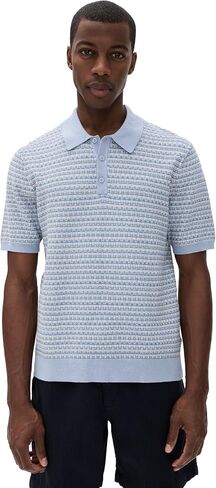 Wax London Men's Mini Geo Naples Knit Polo in Saudi Arabia