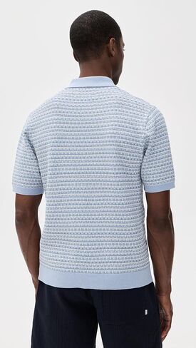 Wax London Men's Mini Geo Naples Knit Polo in Saudi Arabia