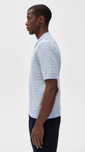 Wax London Men's Mini Geo Naples Knit Polo in Saudi Arabia