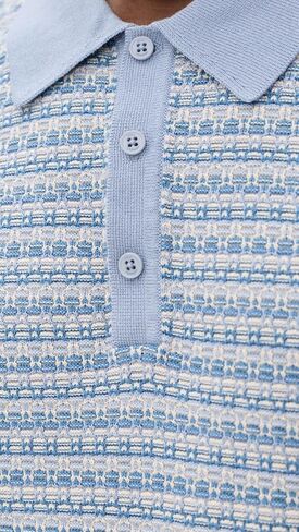 Wax London Men's Mini Geo Naples Knit Polo in Saudi Arabia