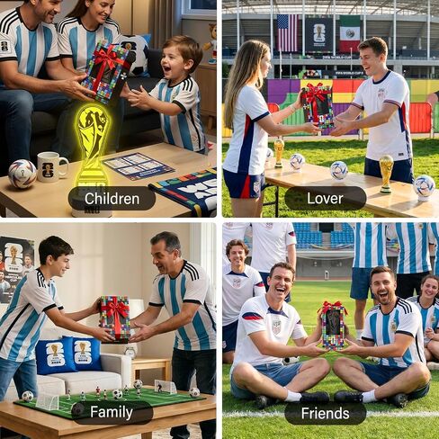 MESUCA FIFA World Cup 2026 Trophy Night Light, Decoration & Souvenir Acrylic LED Lamp with 7 Colors & 3 Modes, Soccer Gifts for Boys, Girls, Kids, World Cup 2026 Merchandise in Saudi Arabia