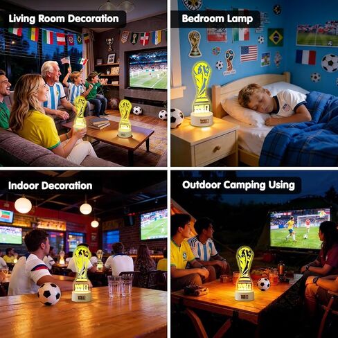 MESUCA FIFA World Cup 2026 Trophy Night Light, Decoration & Souvenir Acrylic LED Lamp with 7 Colors & 3 Modes, Soccer Gifts for Boys, Girls, Kids, World Cup 2026 Merchandise in Saudi Arabia