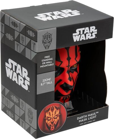 Paladone Star Wars Darth Maul Light - مصباح وجه LED، مثبت على الحائط أو شاشة المكتب، مصباح يعمل بالبطارية أو USB لغرفة النوم، وإعدادات الألعاب وهواة الجمع in Kuwait