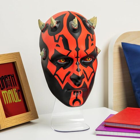 Paladone Star Wars Darth Maul Light - مصباح وجه LED، مثبت على الحائط أو شاشة المكتب، مصباح يعمل بالبطارية أو USB لغرفة النوم، وإعدادات الألعاب وهواة الجمع in Kuwait