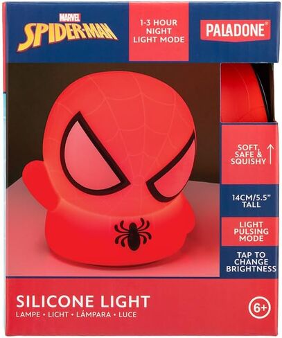 Paladone Spiderman Squishy Lamp - Officially Licensed Disney Free Standing Desk Light, Gaming Room Decor and Merchandise for Boys and Girls, Nightlight Gift Accessory for Playroom and Bedroom in Kuwait