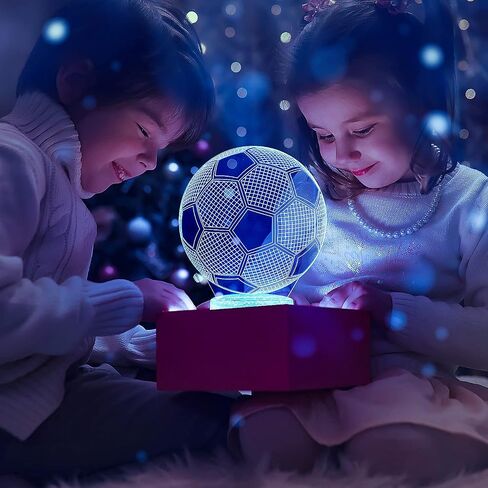 Soccer Gifts for Teens Boys Girls, Soccer Ball 3D Illusion Lamp Night Light Room Decor, 16 Colors Change Remote Control 6 7 8 9 10 11 12 Year Old Boy Sports Fan Birthday Gifts in Kuwait