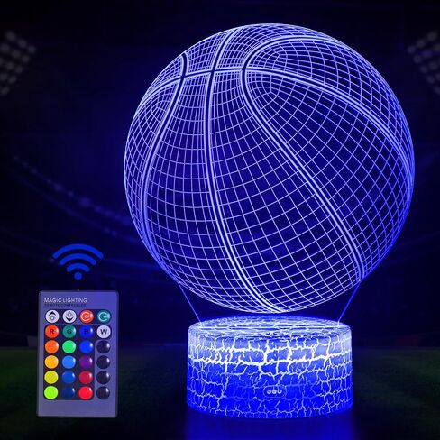 Soccer Gifts for Teens Boys Girls, Soccer Ball 3D Illusion Lamp Night Light Room Decor, 16 Colors Change Remote Control 6 7 8 9 10 11 12 Year Old Boy Sports Fan Birthday Gifts in Kuwait