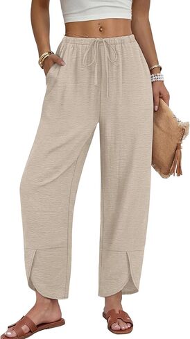 Sampeel Wide Leg Pants Woman Palazzo Capri Pants Cropped Spring Summer Vacation Outfits Fashion Clothing Beach Clothes 2026 in Kuwait