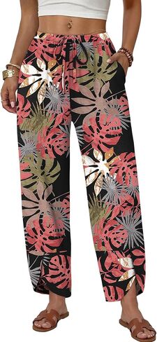 Sampeel Wide Leg Pants Woman Palazzo Capri Pants Cropped Spring Summer Vacation Outfits Fashion Clothing Beach Clothes 2026 in Kuwait