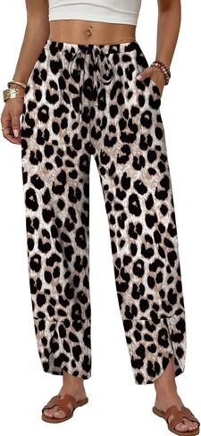 Sampeel Wide Leg Pants Woman Palazzo Capri Pants Cropped Spring Summer Vacation Outfits Fashion Clothing Beach Clothes 2026 in Kuwait