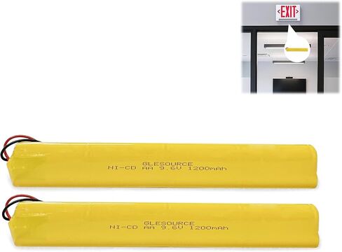 XUNTU Exit Sign Battery 9.6V, Exit Sign Battery Replacement Batteries Compatible for ELBB003 Lithonia ELB-B003 ELB-B004 OSI OSA228 DANTONA CUSTOM-306-U BBAT0044A BAA-96 BBAT0043A (2 Pack) in Saudi Arabia