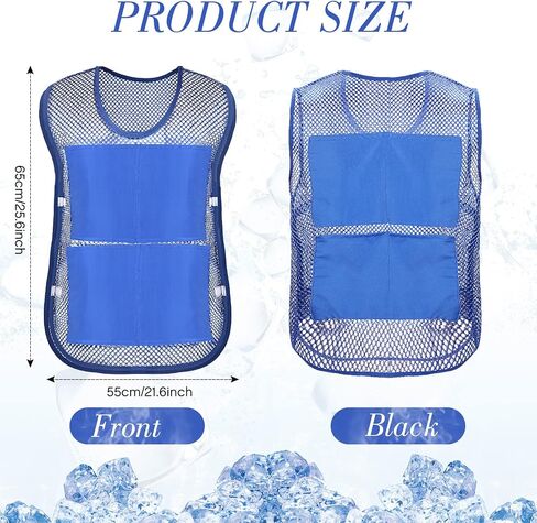 Mepase 2 Pcs Ice Cooling Vest for Men Women Teens with Ice Packs Summer Hot Weather Cooling Vest Cool Jacket with Pockets for Outdoor Working in The Heat, Fishing, Running, Cycling, Sports in Kuwait