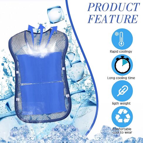Mepase 2 Pcs Ice Cooling Vest for Men Women Teens with Ice Packs Summer Hot Weather Cooling Vest Cool Jacket with Pockets for Outdoor Working in The Heat, Fishing, Running, Cycling, Sports in Kuwait