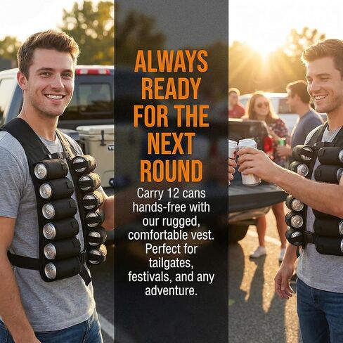 Running Vest Beer Vest Beer Storage Belt 12 Pockets Pouch Belt Holder Drinking Holder for Men in Kuwait