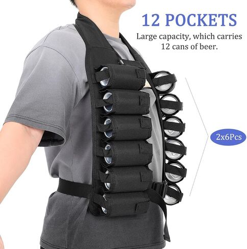 Running Vest Beer Vest Beer Storage Belt 12 Pockets Pouch Belt Holder Drinking Holder for Men in Kuwait