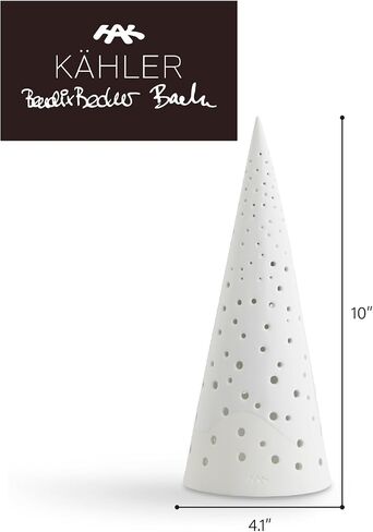Kahler Nobili Tealight Holder | Snow White Bone China | 10 Inch in Saudi Arabia