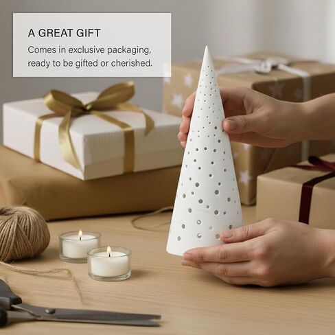 Kahler Nobili Tealight Holder | Snow White Bone China | 10 Inch in Saudi Arabia
