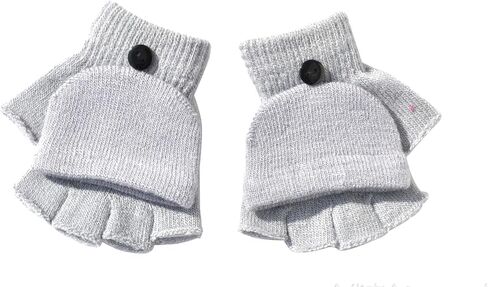 ASUITOFK Boys Girls Knitted Half Finger Mitten Convertible Warm Knit Glove with Mitten Cover for Kids and Teens in Saudi Arabia