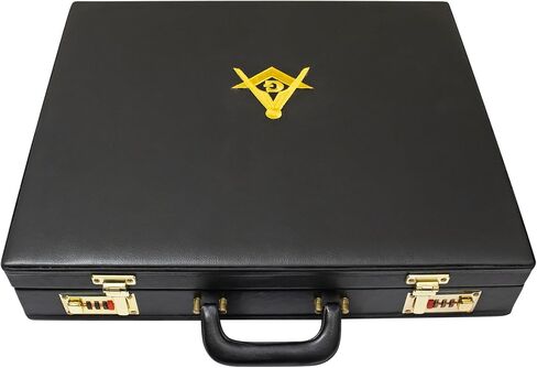 Premium Masonic Apron Hard Briefcase, Square Compass G Emblem (Grand) – Freemason Bags & Cases in Kuwait
