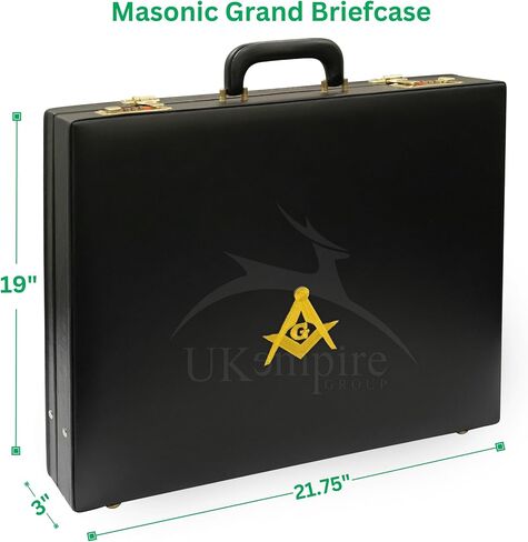 Premium Masonic Apron Hard Briefcase, Square Compass G Emblem (Grand) – Freemason Bags & Cases in Kuwait