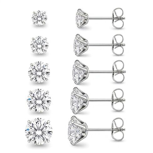 Gold Pearl Stud Earrings Set for Women, 7 Pairs (3–10mm), Hypoallergenic with Soft Silicone Comfort Backs, No Hair Pulling, Includes Extra Metal Backs, Classic Minimalist Jewelry in Saudi Arabia